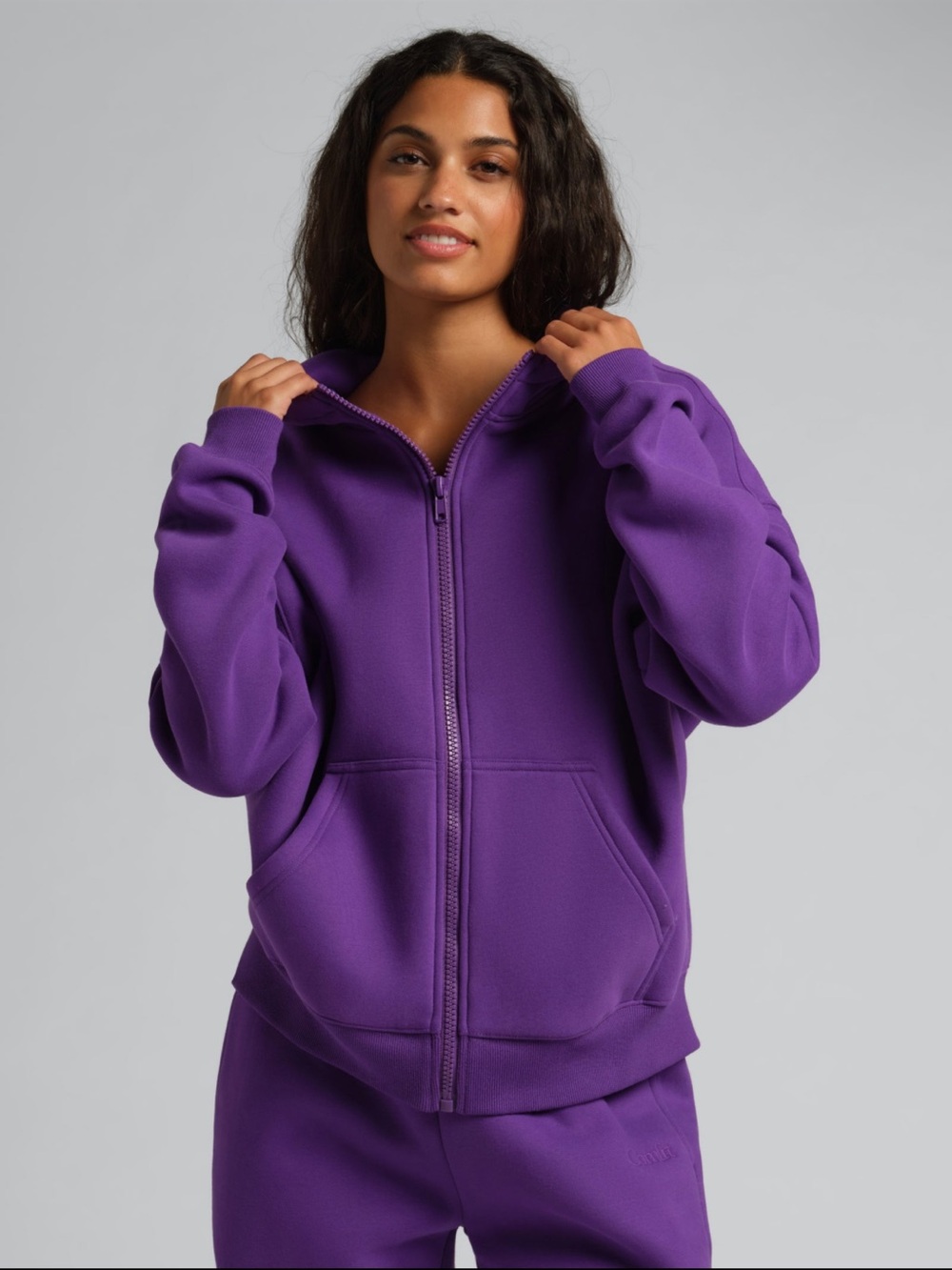 Comfrt violet zip hoodie